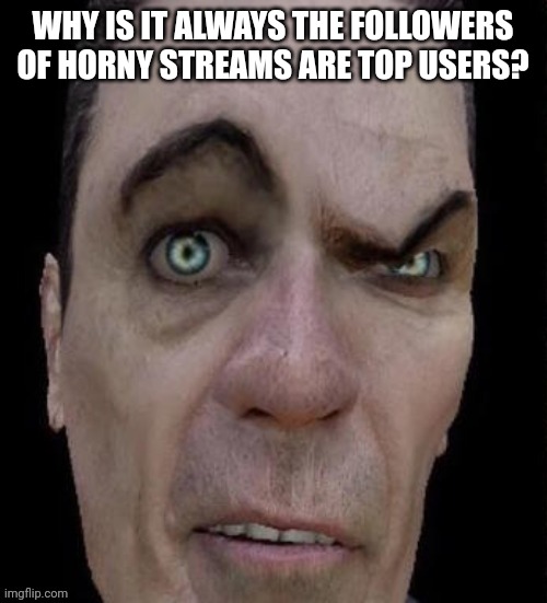 WHY IS IT ALWAYS THE FOLLOWERS OF HORNY STREAMS ARE TOP USERS? | made w/ Imgflip meme maker
