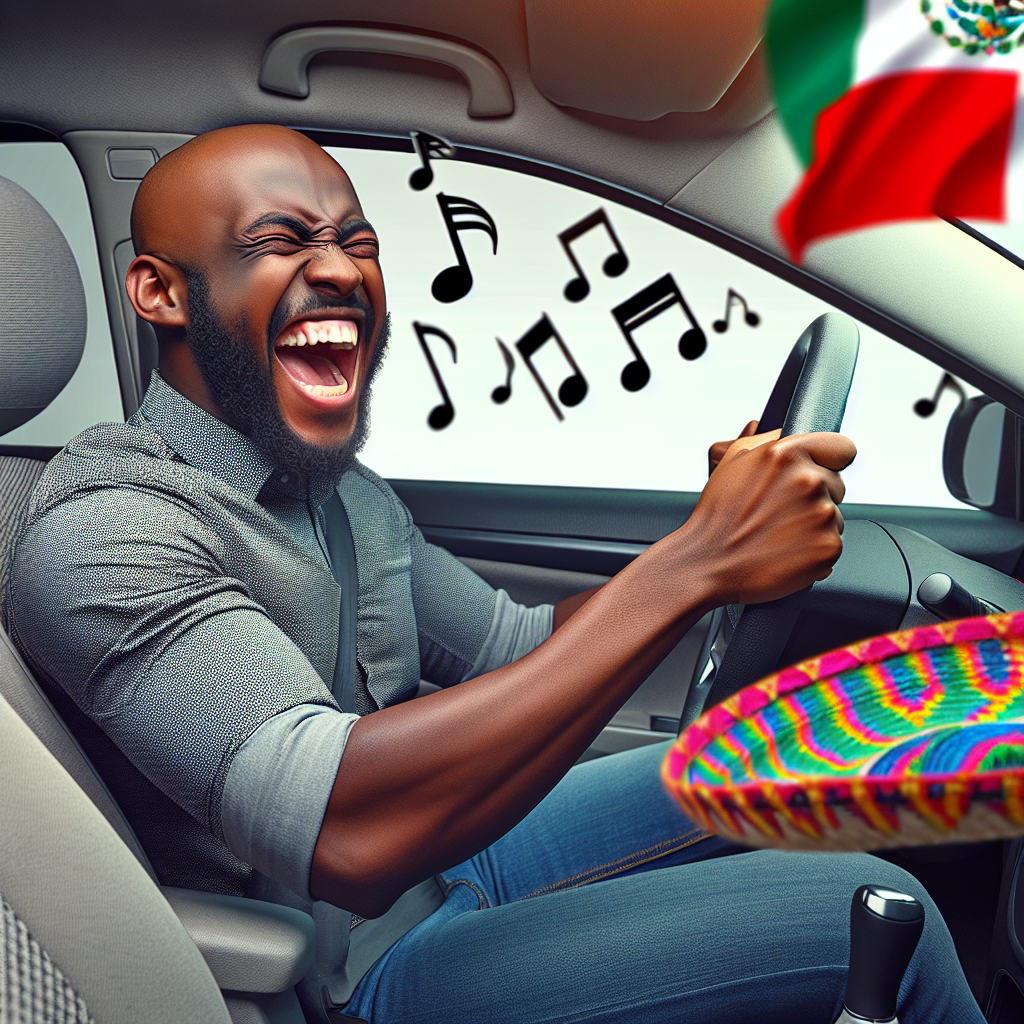 Black driver singing Mexican music funny Blank Meme Template