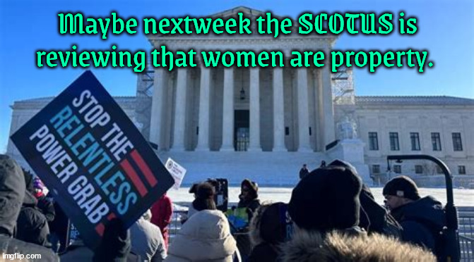 SCOTUS Next | Maybe nextweek the SCOTUS is reviewing that women are property. | image tagged in property,pro freedom,era doa,maga fascists,trump dump,vote biden | made w/ Imgflip meme maker