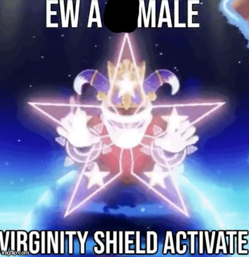 Magolor virginity shield remastered | image tagged in magolor virginity shield remastered | made w/ Imgflip meme maker