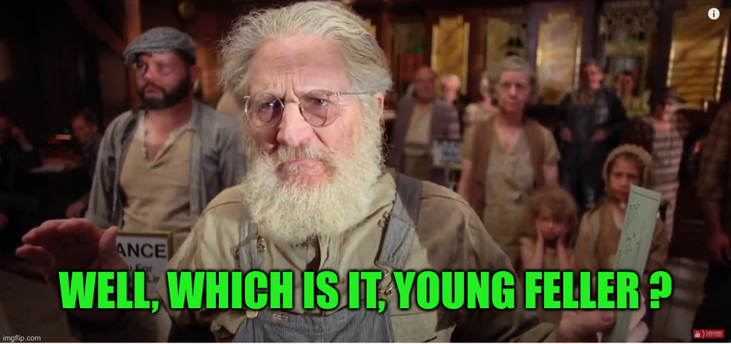 Well Which Is It Young Feller | WELL, WHICH IS IT, YOUNG FELLER ? | image tagged in well which is it young feller | made w/ Imgflip meme maker