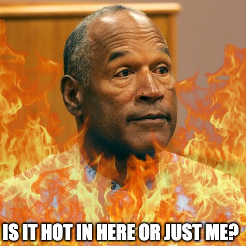 oh nooo that sucks | IS IT HOT IN HERE OR JUST ME? | image tagged in oj simpson,hell | made w/ Imgflip meme maker