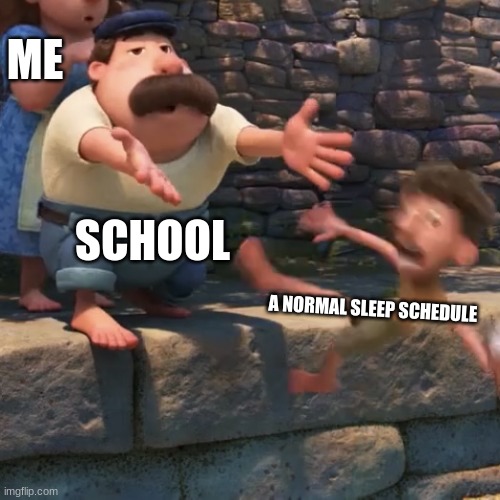 Rest on peace Students, it's exam season | ME; SCHOOL; A NORMAL SLEEP SCHEDULE | image tagged in man throws child into water | made w/ Imgflip meme maker