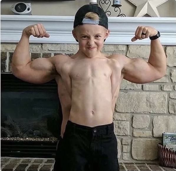 High Quality Muscle kid Blank Meme Template