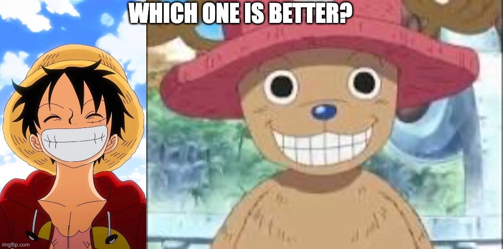 WHICH ONE IS BETTER? | image tagged in one piece temp,chopper smiling | made w/ Imgflip meme maker
