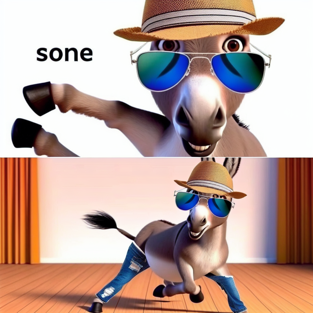 donkey dancing on the top and space for the meme and on the bott Blank Meme Template