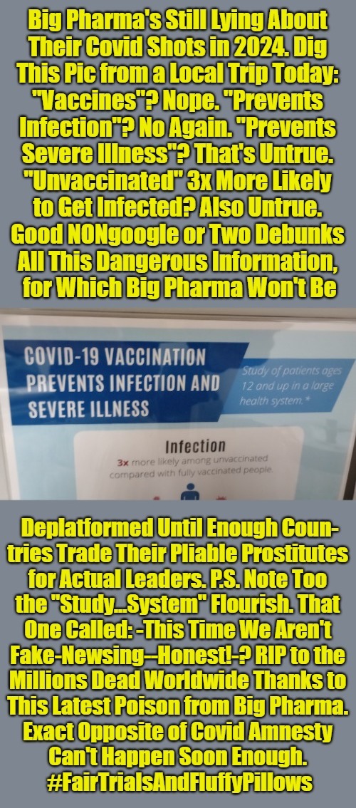 Big Pharma's Continuing Covid Unreality | image tagged in no covid amnesty,big pharma,covid vaccine,fake news,double standard,clown world afro wig | made w/ Imgflip meme maker