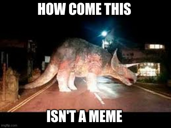 How come | HOW COME THIS; ISN'T A MEME | image tagged in dinosaur | made w/ Imgflip meme maker