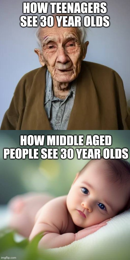 HOW TEENAGERS SEE 30 YEAR OLDS; HOW MIDDLE AGED PEOPLE SEE 30 YEAR OLDS | made w/ Imgflip meme maker