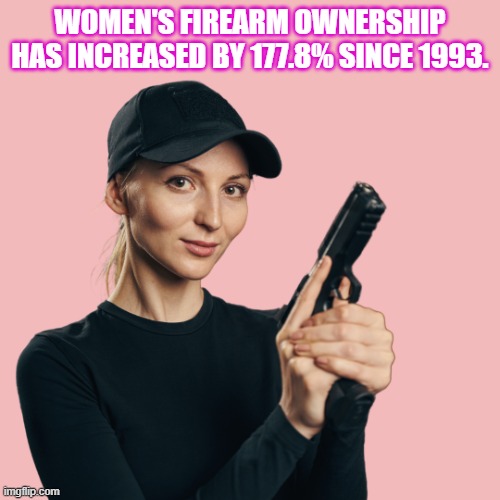 Pretty Women | WOMEN'S FIREARM OWNERSHIP
HAS INCREASED BY 177.8% SINCE 1993. | image tagged in guns,firearms,protection,gun rights,womens rights | made w/ Imgflip meme maker