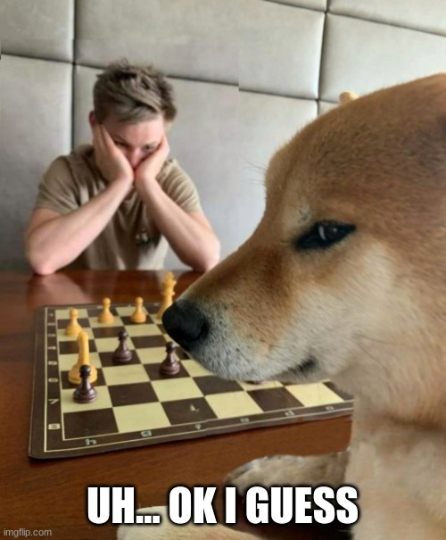 Chess doge | UH... OK I GUESS | image tagged in chess doge | made w/ Imgflip meme maker