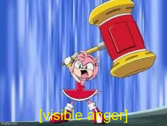 [visible anger] | image tagged in angry amy rose | made w/ Imgflip meme maker