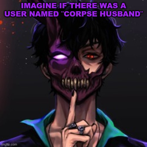 m | IMAGINE IF THERE WAS A USER NAMED ¨CORPSE HUSBAND¨ | image tagged in m | made w/ Imgflip meme maker