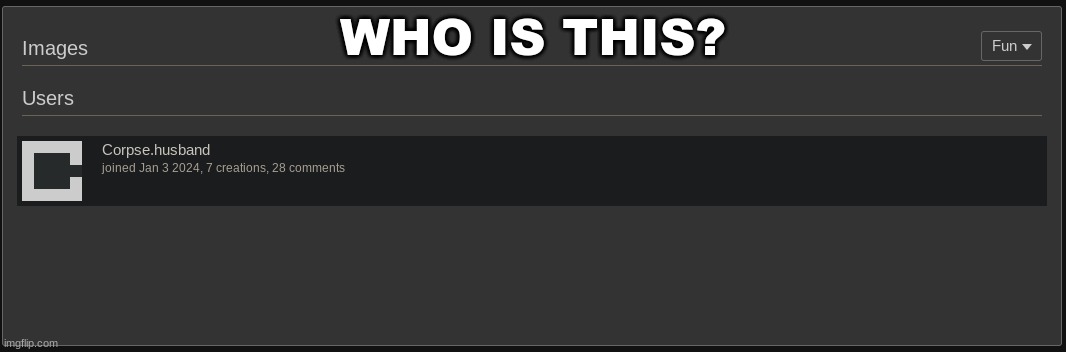 ??? | WHO IS THIS? | image tagged in new user | made w/ Imgflip meme maker