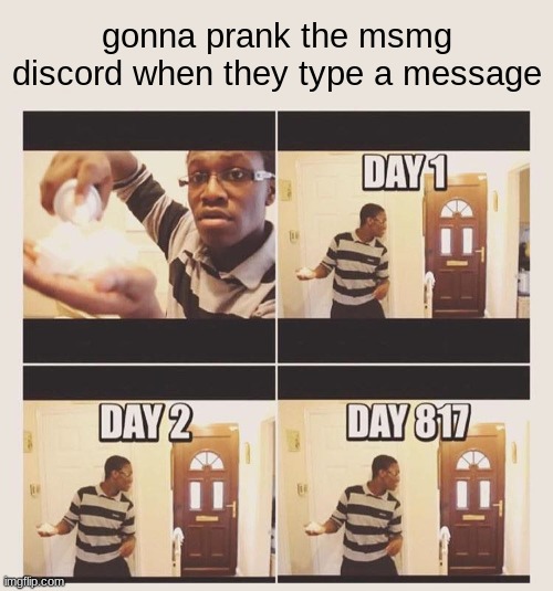 . | gonna prank the msmg discord when they type a message | image tagged in gonna prank x when he/she gets home | made w/ Imgflip meme maker