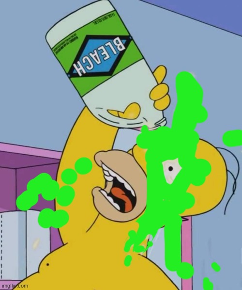 Homer with bleach | image tagged in homer with bleach | made w/ Imgflip meme maker