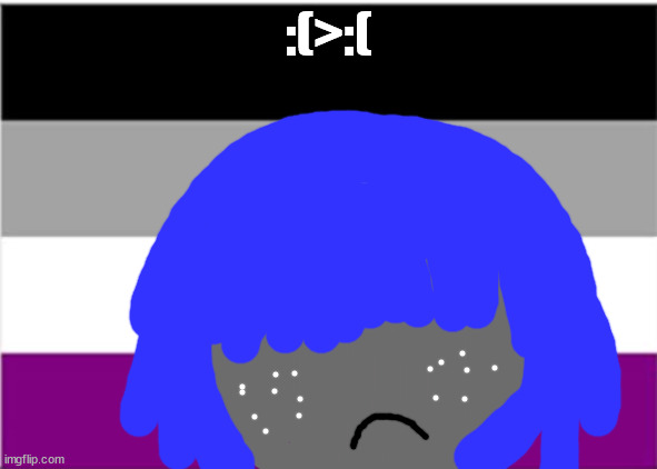 asexual flag | :(>:( | image tagged in s,o,r,y | made w/ Imgflip meme maker