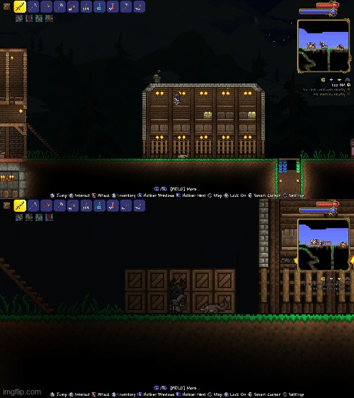 I built a storage in my ForTheWorthy world and even fished for some crates trying to get the Rockfish, but failed. | image tagged in terraria,gaming,video games,nintendo switch,screenshot | made w/ Imgflip meme maker