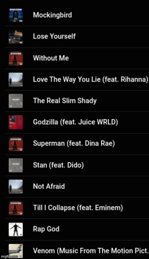 w or l playlist | made w/ Imgflip meme maker