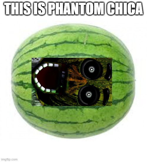 Watermelon | THIS IS PHANTOM CHICA | image tagged in watermelon | made w/ Imgflip meme maker