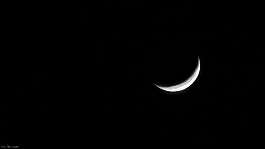 Picture of Moon (waxing crescent) | image tagged in fresh memes,the moon,meh | made w/ Imgflip meme maker
