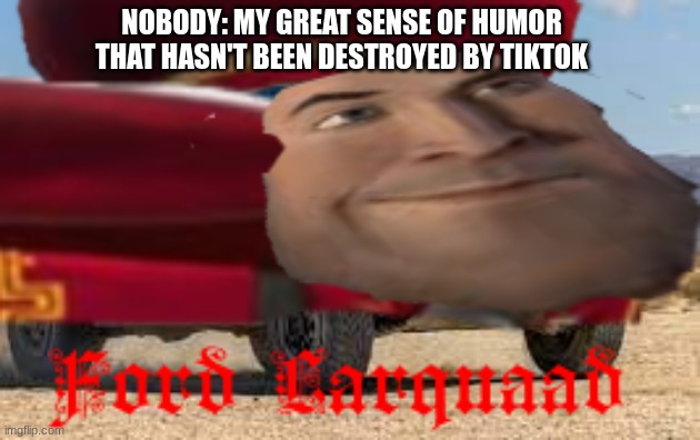 Ford larquad | NOBODY: MY GREAT SENSE OF HUMOR THAT HASN'T BEEN DESTROYED BY TIKTOK | image tagged in shrek | made w/ Imgflip meme maker