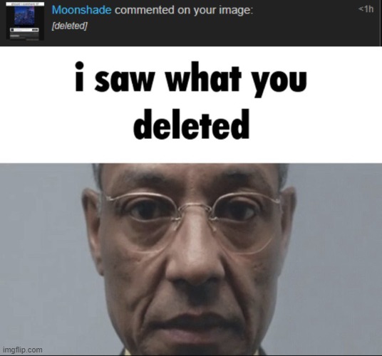 image tagged in i saw what you deleted | made w/ Imgflip meme maker