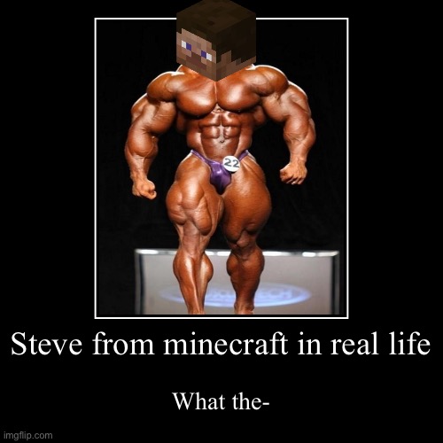 Minecraft logic | Steve from minecraft in real life | What the- | image tagged in funny,demotivationals,minecraft,minecraft steve | made w/ Imgflip demotivational maker