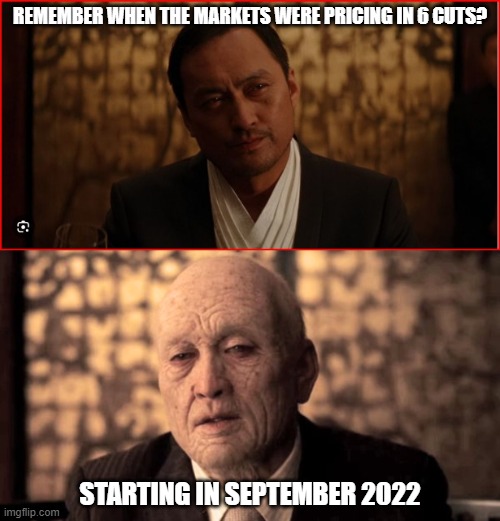 Saito Inception | REMEMBER WHEN THE MARKETS WERE PRICING IN 6 CUTS? STARTING IN SEPTEMBER 2022 | image tagged in funny memes | made w/ Imgflip meme maker