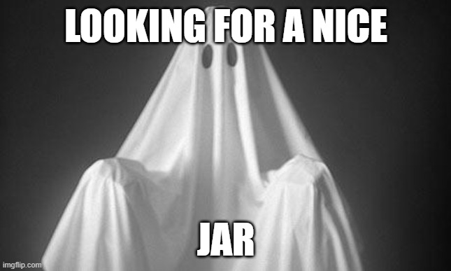 jar | LOOKING FOR A NICE; JAR | image tagged in ghost | made w/ Imgflip meme maker