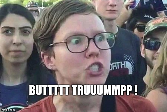 Triggered Liberal | BUTTTTT TRUUUMMPP ! | image tagged in triggered liberal | made w/ Imgflip meme maker