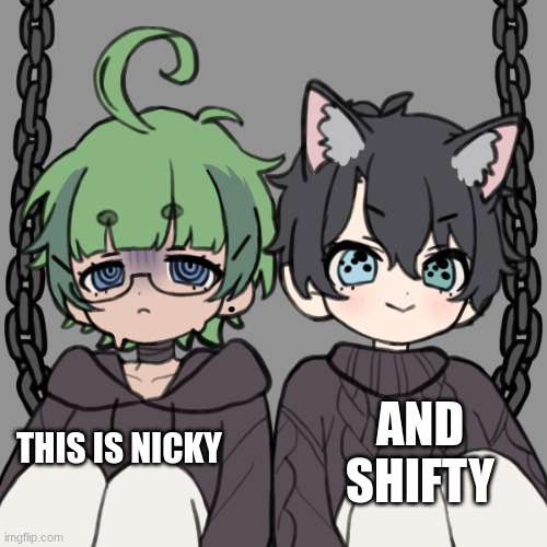 say happy birthday they both turn 18 today | AND SHIFTY; THIS IS NICKY | image tagged in me and memer | made w/ Imgflip meme maker