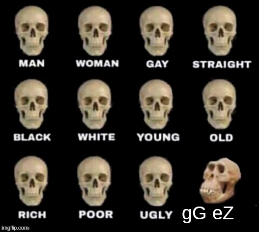 that one kid in the chat | gG eZ | image tagged in idiot skull | made w/ Imgflip meme maker