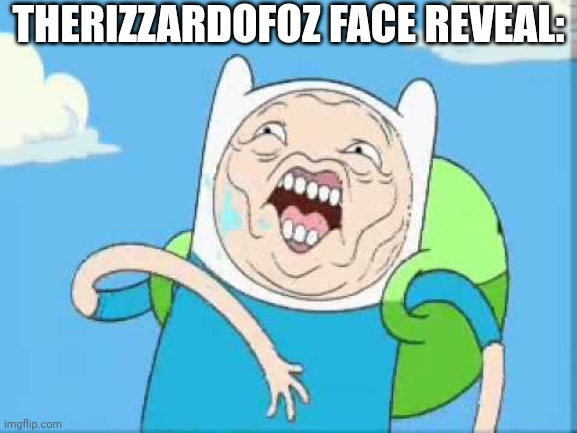 Finn Ugly's Face | THERIZZARDOFOZ FACE REVEAL: | image tagged in finn ugly's face | made w/ Imgflip meme maker