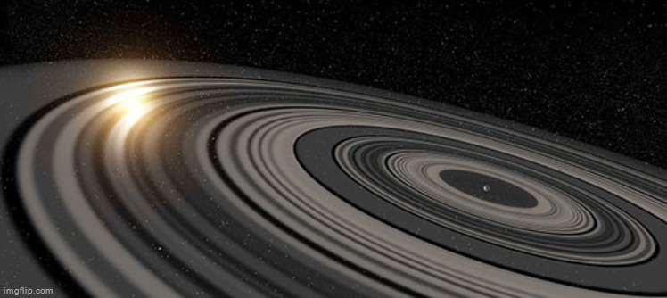 artist's concept of J1407b, the exoplanet with the most rings | made w/ Imgflip meme maker