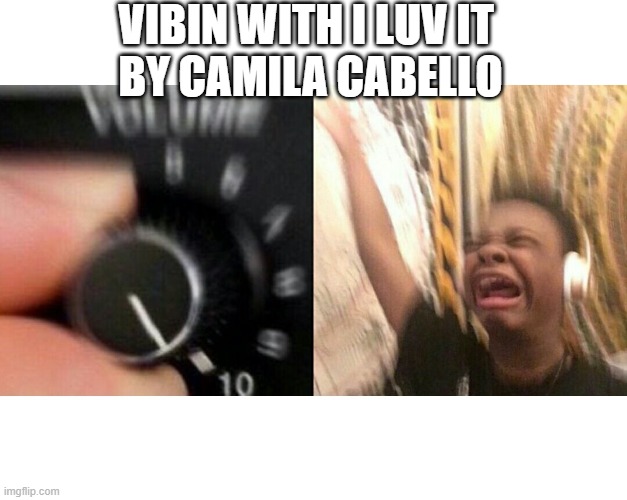 loud music | VIBIN WITH I LUV IT 
BY CAMILA CABELLO | image tagged in loud music | made w/ Imgflip meme maker