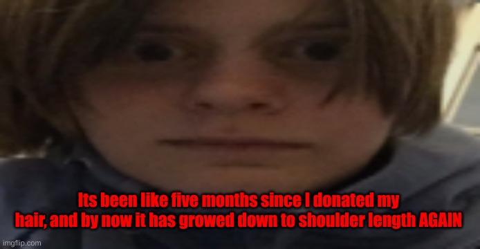 DarthSwede silly serious face | Its been like five months since I donated my hair, and by now it has growed down to shoulder length AGAIN | image tagged in darthswede silly serious face | made w/ Imgflip meme maker