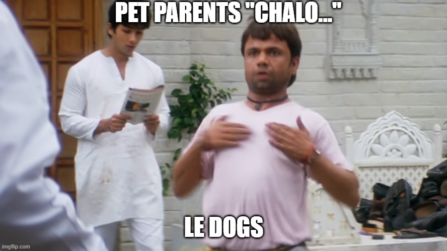 Main Expert Hu (Hindi) | PET PARENTS "CHALO..."; LE DOGS | image tagged in main expert hu hindi | made w/ Imgflip meme maker