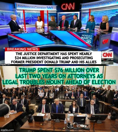 Trump gets the best the rubes money can buy DOJ gives us public defenders... | image tagged in losing ag,maga millions,cnn facts,save trump from prison,trump trash,convicted felon trump | made w/ Imgflip meme maker
