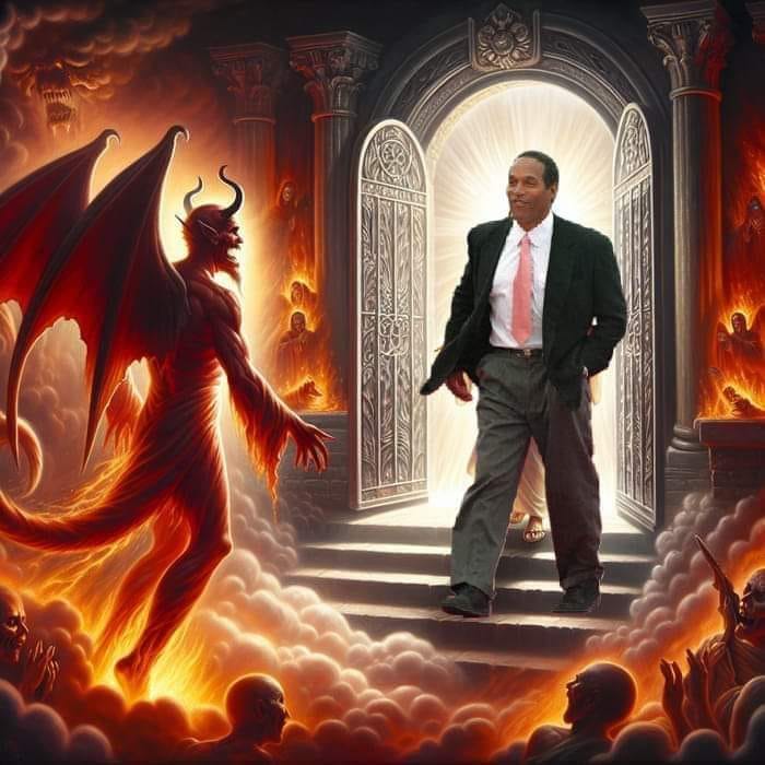 OJ and the Devil Blank Meme Template