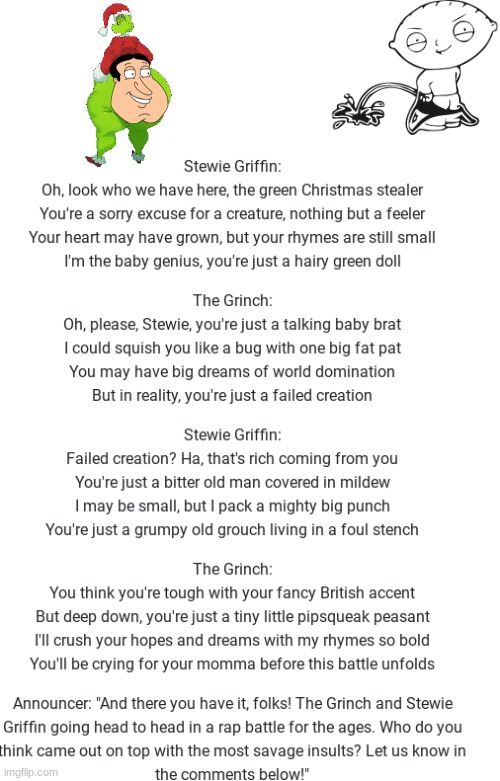 Stewie vs grinch | made w/ Imgflip meme maker