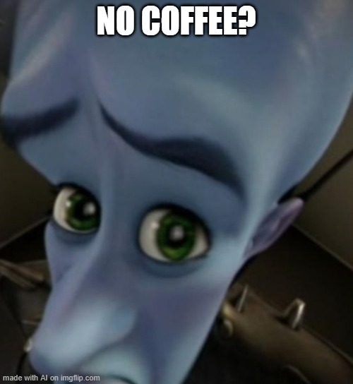 none? | NO COFFEE? | image tagged in megamind no bitches | made w/ Imgflip meme maker
