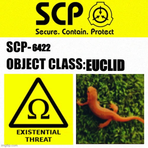 SCP-6422 Label | 6422; EUCLID | image tagged in scp object class blank label | made w/ Imgflip meme maker
