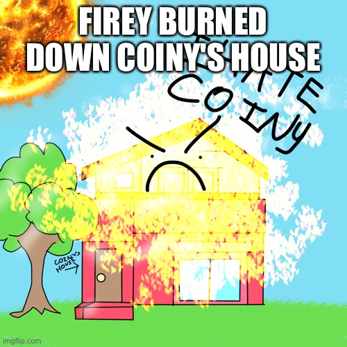 FIREY BURNED DOWN COINY'S HOUSE | made w/ Imgflip meme maker