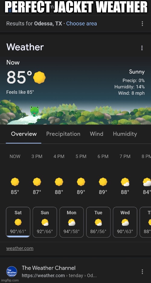 Lovely day to work in a drive through | PERFECT JACKET WEATHER | image tagged in my kind of weather | made w/ Imgflip meme maker