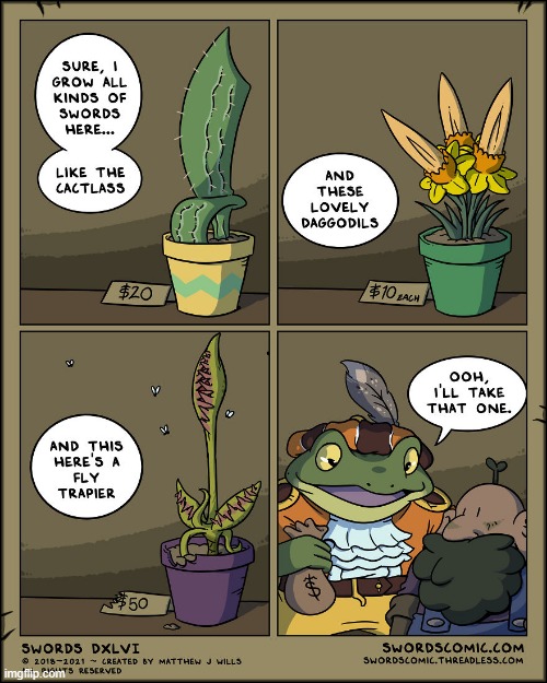image tagged in swords,plants,cactus,daffodils,venus fly trap,frog | made w/ Imgflip meme maker