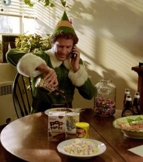 Buddy the elf eating sugary food Blank Meme Template