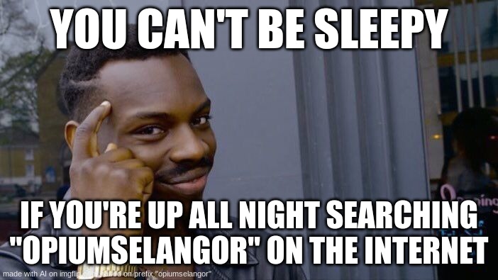 ai | YOU CAN'T BE SLEEPY; IF YOU'RE UP ALL NIGHT SEARCHING "OPIUMSELANGOR" ON THE INTERNET | image tagged in memes,roll safe think about it | made w/ Imgflip meme maker