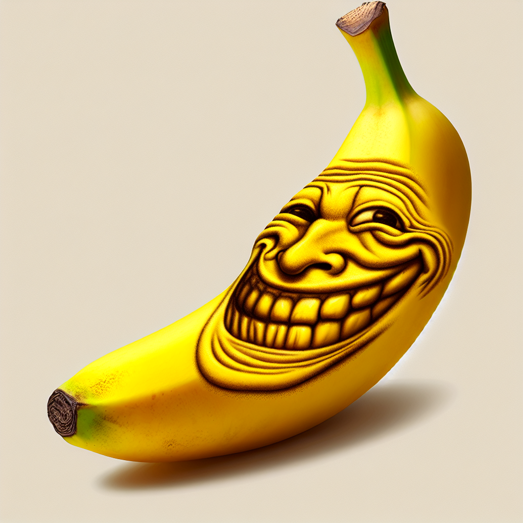 High Quality trollface banana Blank Meme Template