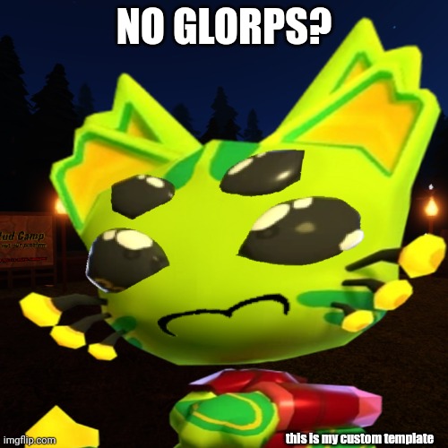 NO GLORPS? | NO GLORPS? this is my custom template | image tagged in alien,roblox,regret,elevator | made w/ Imgflip meme maker
